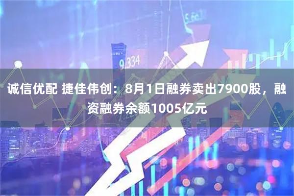 诚信优配 捷佳伟创：8月1日融券卖出7900股，融资融券余额1005亿元